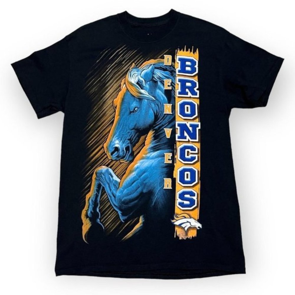 Denver Broncos Retro NFL Football Horse Logo Tee Shirtedium